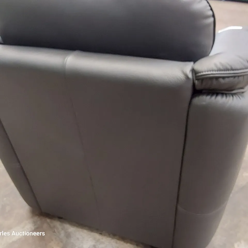QUALITY BRITISH DESIGNER G PLAN JACKSON EASY CHAIR CAMBRIDGE PETROL BLUE LEATHER 