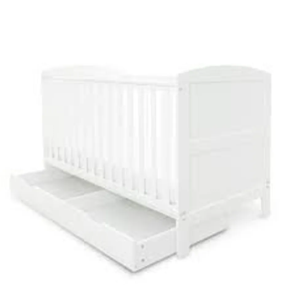 BOXED COLEBY COT BED, UNDER DRAWER AND ALL SEASONS PREMIUM POCKET SPRUNG MATTRESS 