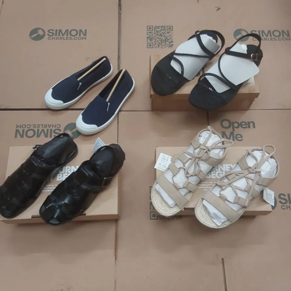 PALLET CONTAINING APPROXIMATELY 180x BRAND NEW ASSORTED DESIGNER SHOES INCLUDING: SIMPLY BE SHOES AND SANDALS ECT