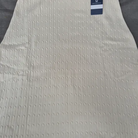 CREW CLOTHING COMPANY KNIT CABLE SKIRT IN CREAM SIZE 8