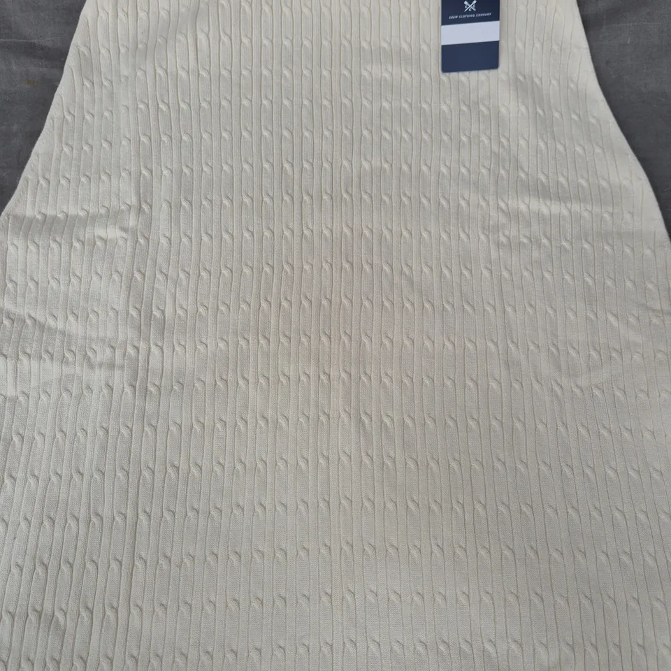 CREW CLOTHING COMPANY KNIT CABLE SKIRT IN CREAM SIZE 8