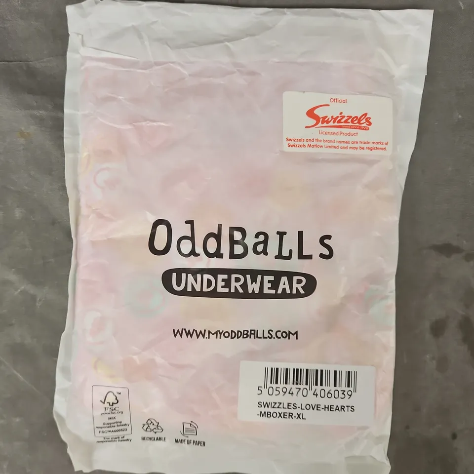BAGGED ODDBALLS SWIZZLES LOVE HEARTS BOXER SHORTS SIZE XL