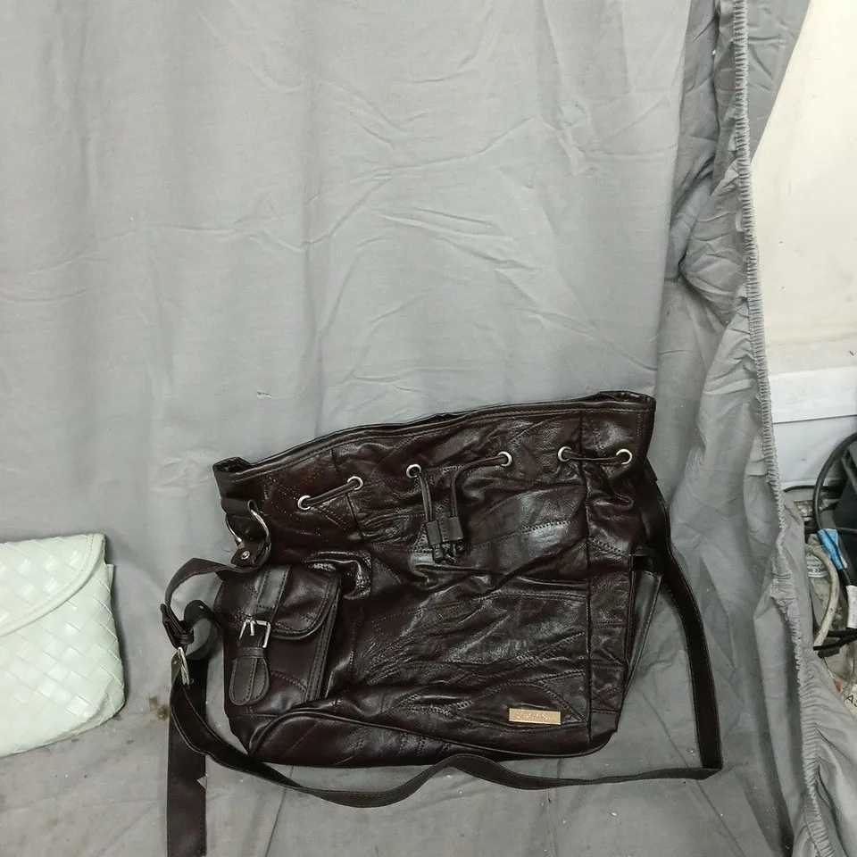 BOX OF APPROXIMATELY 12 ITEMS TO INCLUDE: TWO HANDBAGS