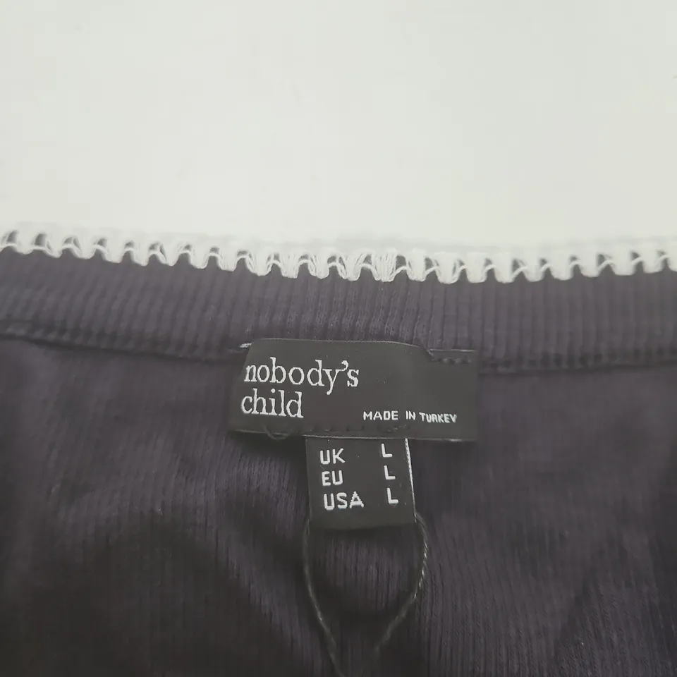 NOBODY'S CHILD NAVY JERSEY BLUE SEALIFE EMBROIDERED WHIPSTITCH VEST – UK L 