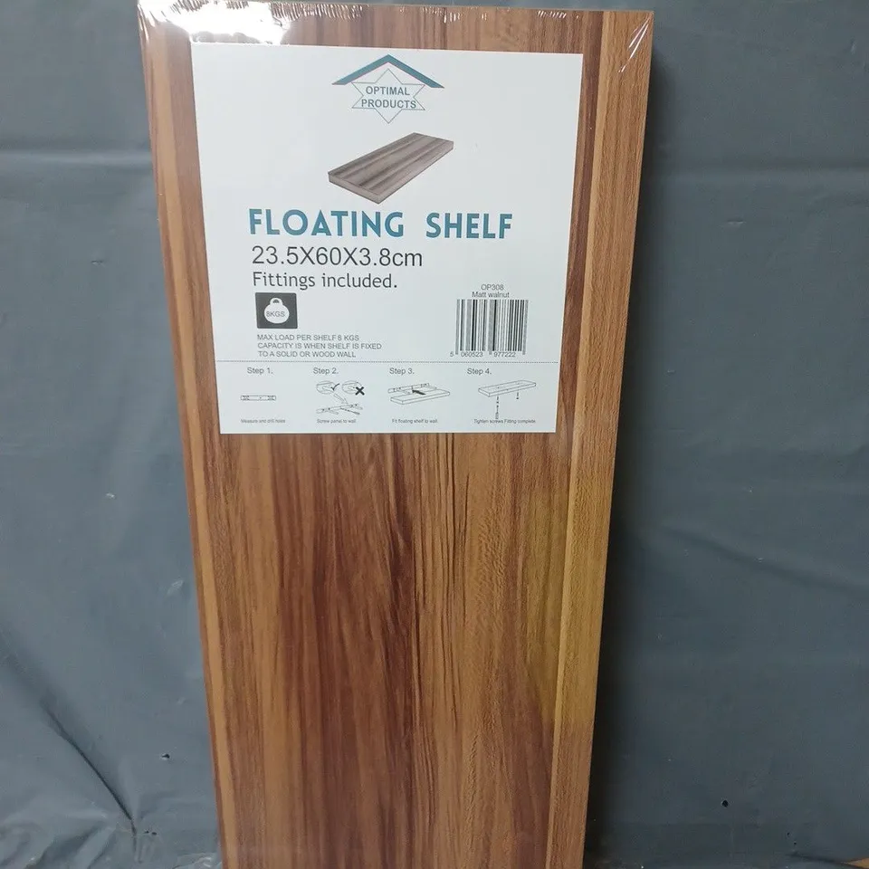 OPTIMAL PRODUCTS FLOATING SHELF - WALNUT