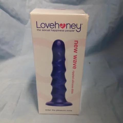 LOVEHONEY NEW WAVE RIDGED SILICONE DILDO – PURPLE