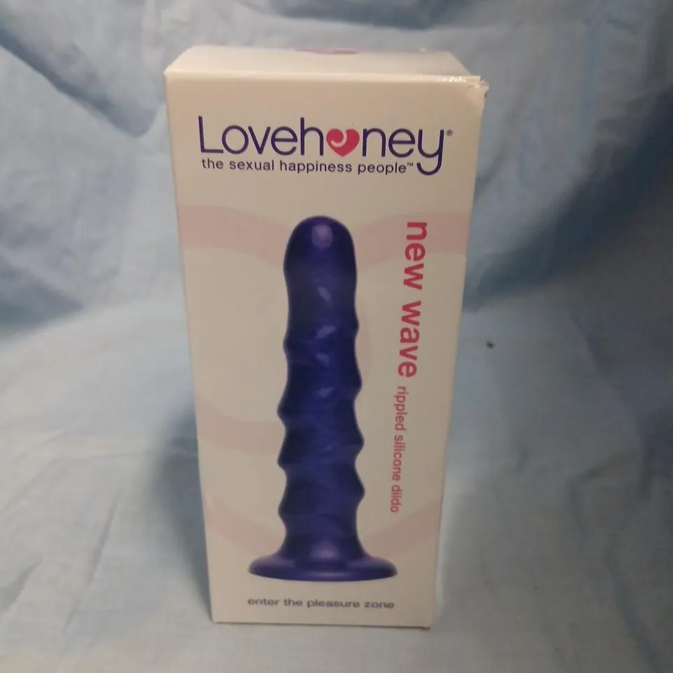 LOVEHONEY NEW WAVE RIDGED SILICONE DILDO – PURPLE