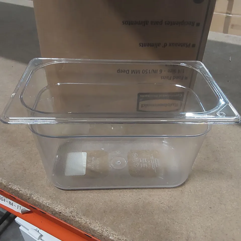 BOX CONTAINING 6x RUBBERMAID DEEP FOOD STORAGE TRAYS