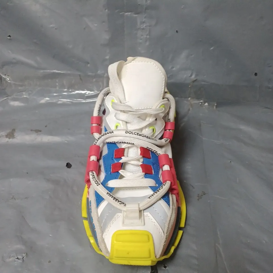 UNBOXED PAIR OF DOLE AND GABBANA SPACE SNEAKERS - UK SIZE UNSPECIFIED
