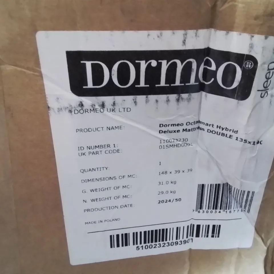 QUALITY BAGGED DORMEO OCTASMART HYBRID DOUBLE MATTRESS 