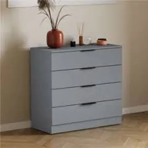 BOXED TREGA 4 DRAWER CHEST - GREY (1 BOX)
