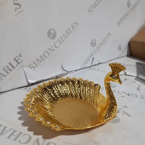 GOLDEN SWAN PLATE WITH DETACHABLE HEAD AND GEMS
