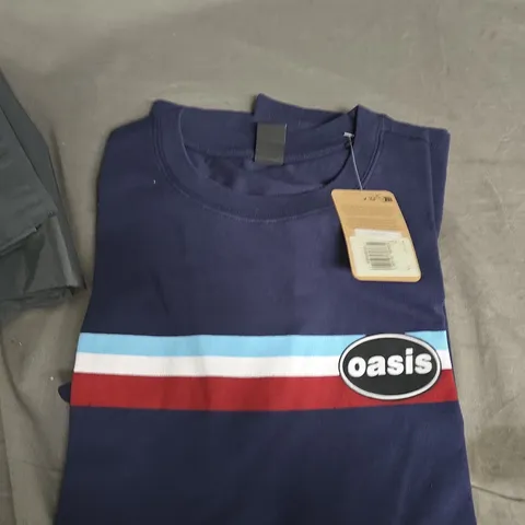 OASIS LEVIS NAVY SWEATSHIRT WITH STRIPED CHEST BAND AND LOGO XL