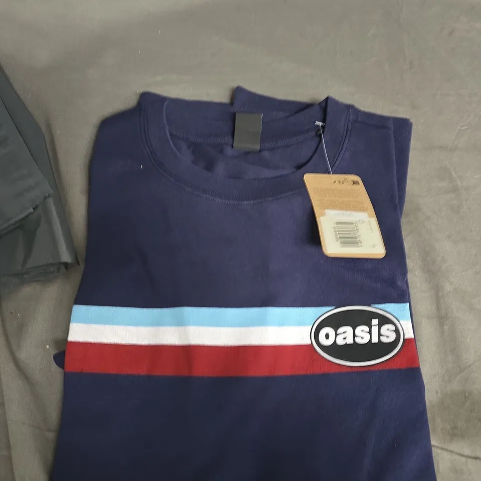 OASIS LEVIS NAVY SWEATSHIRT WITH STRIPED CHEST BAND AND LOGO XL