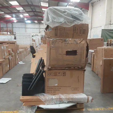 PALLET CONTAINING A LARGE QUANTITY OF ASSORTED DESIGNER FURNITURE PARTS 