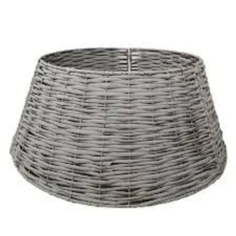 BOXED NEO GREY WILLOW CHRISTMAS TREE SKIRT NATURAL RUSTIC HANDWOVEN HALF SPLIT WILLOW BASE COVER HIDER COLLAR (1 BOX)