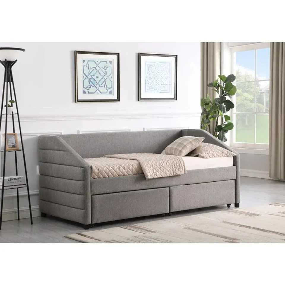 BOXED LOZKO UPHOLSTERED SINGLE 3' DAYBED (BOX 1 OF 2 ONLY)
