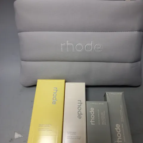RHODE 4-PIECE BEAUTY SET IN GREY BAG