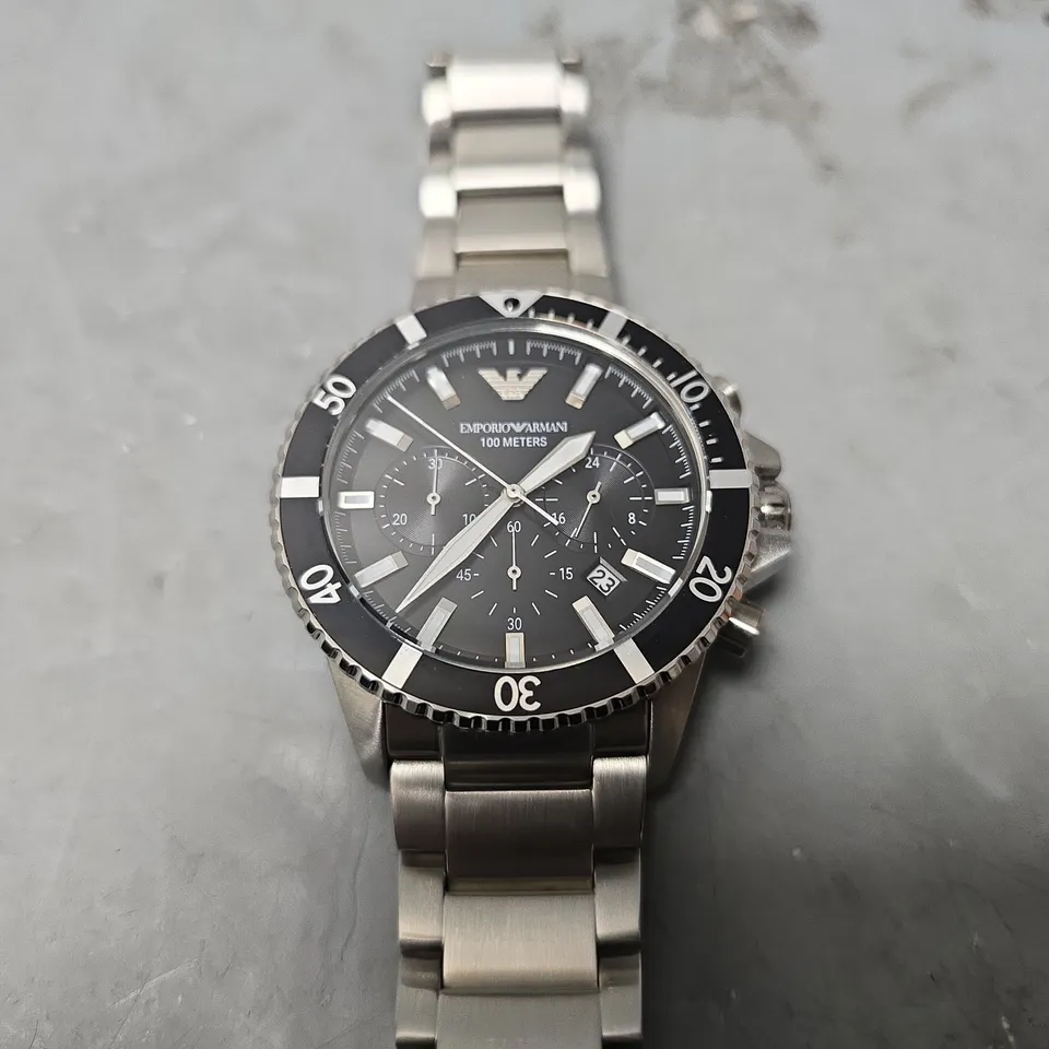 EMPORIO ARMANI 100 METER BLACK DAIL WATCH