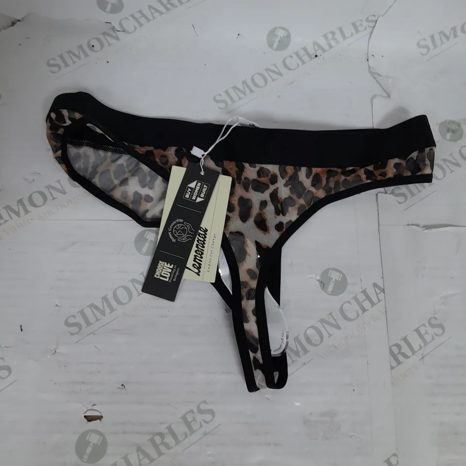 LEMONADE DOLLS LEOPARDMESH THONG IN SIZE 12