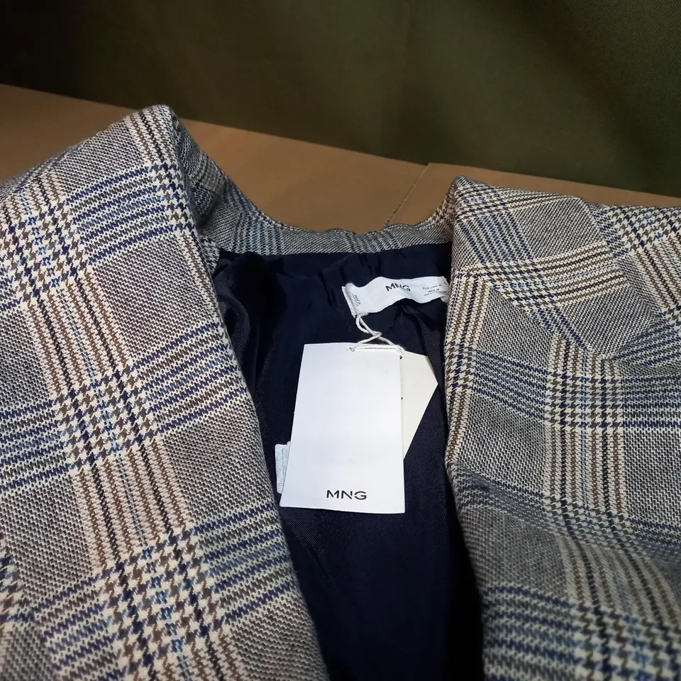MNG WOMENS MEDIUM CHECK WOOL BLAZER