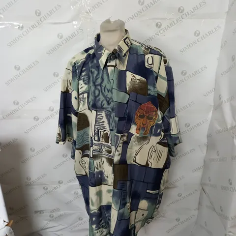 VALNTINE MF DOOM OVESIZED BUTTON SHIRT