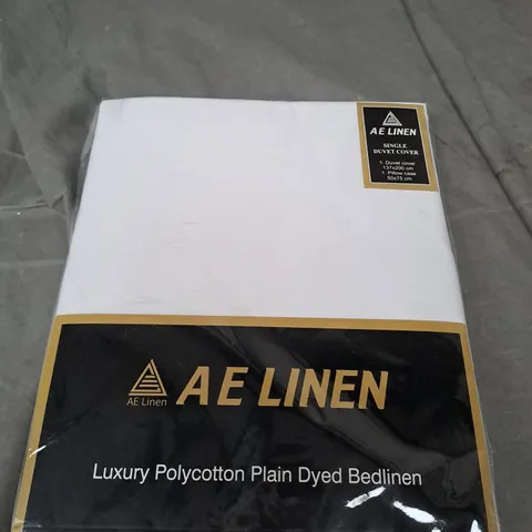 AE LINEN DUVER COVER SET - WHITE - SINGLE