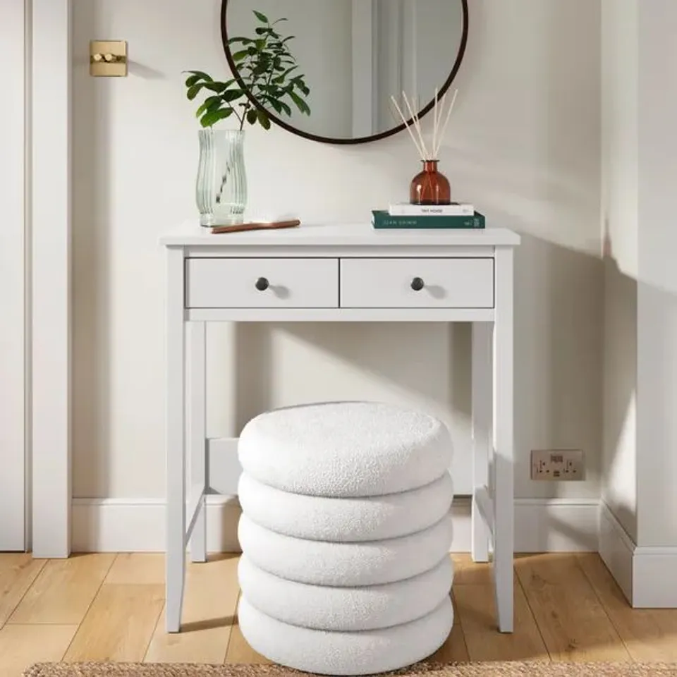 BOXED LYNTON COMPACT DRESSING DESK - WHITE (1 BOX)