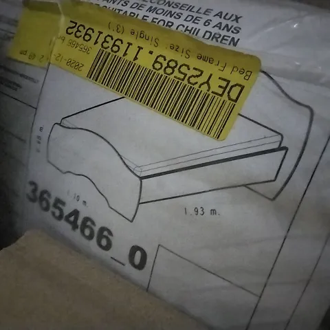 BOXED BED FRAME SINGLE PARTS