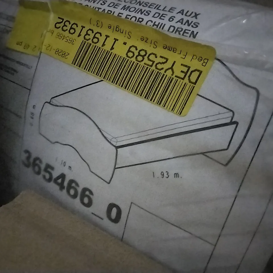 BOXED BED FRAME SINGLE PARTS