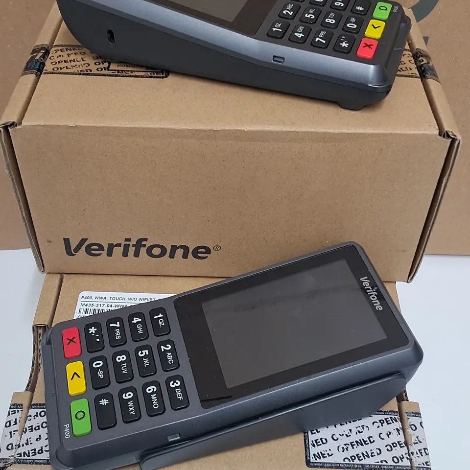 LOT OF 5 VERIFONE P400 PAYMENT TERMINALS