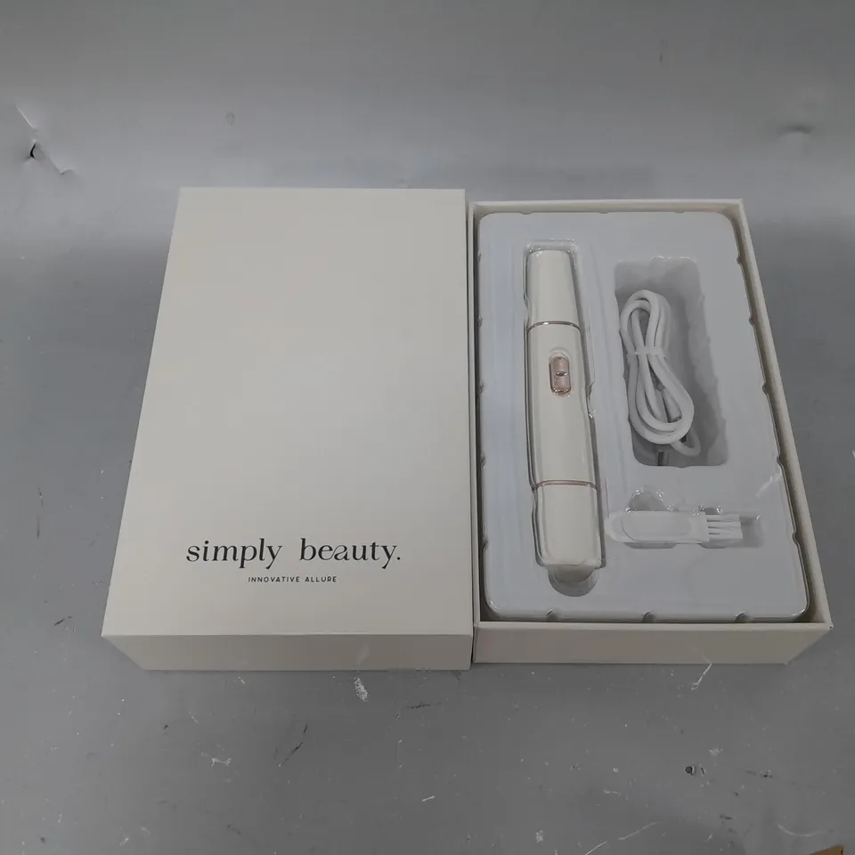BOXED SIMPLY BEAUTY 2 IN 1 SUPER SMOOTH FACE & BROWS HAIR REMOVER, WHITE