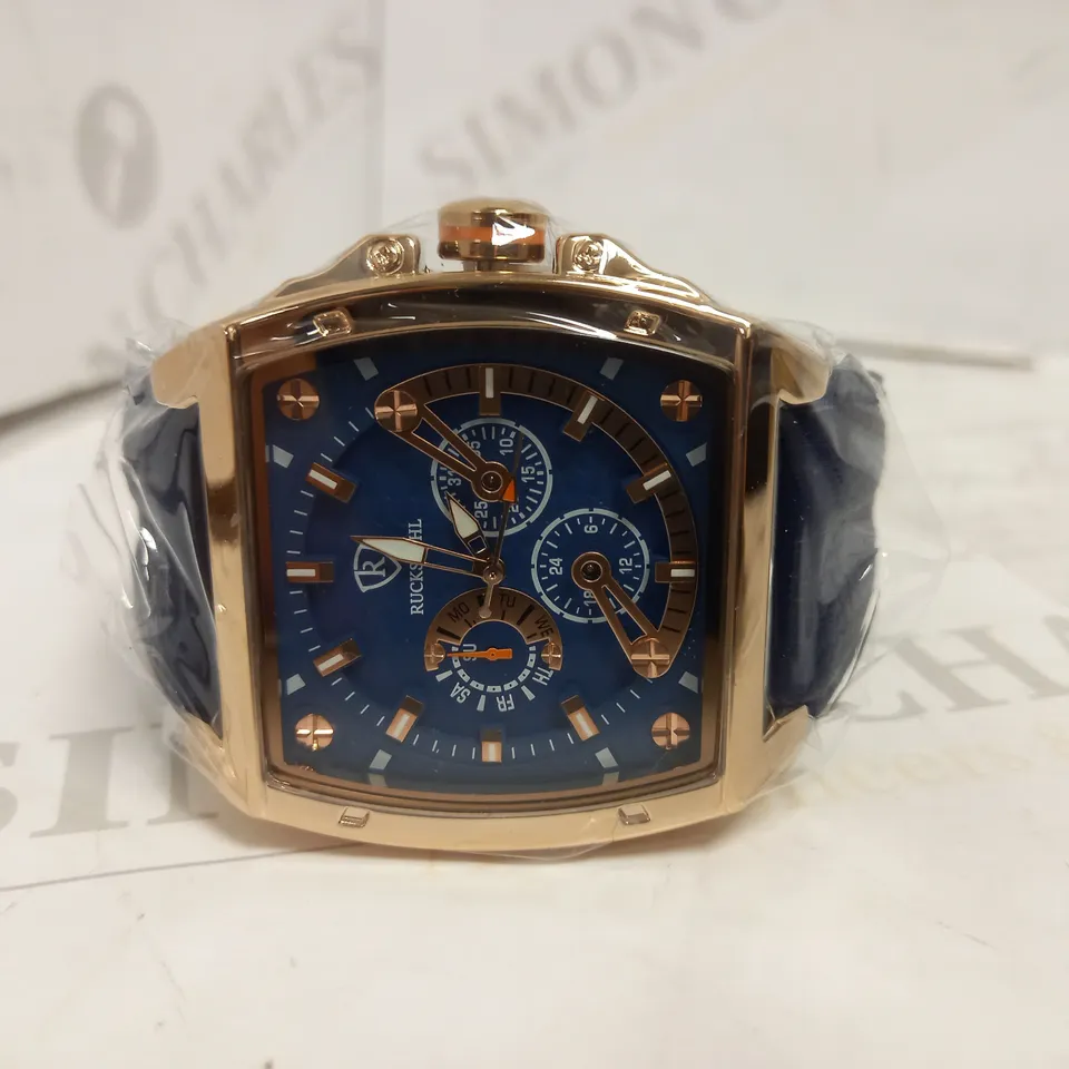 RUCKSTUHL TRIPLE DIAL LEATHER STRAP WRISTWATCH RRP £560