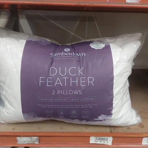 BAGGED SET OF 4 SLUMBERDOWN DUCK FEATHER PILLOWS NATURAL FILL 100% COTTON COVER 