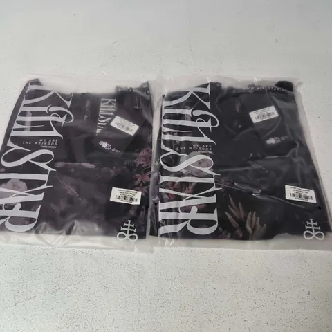 LOT OF APPROXIMATELY 50 BRAND NEW KILLSTAR DUSK GARDEN TOPS IN BLACK & PURPLE - VARIOUS SIZES