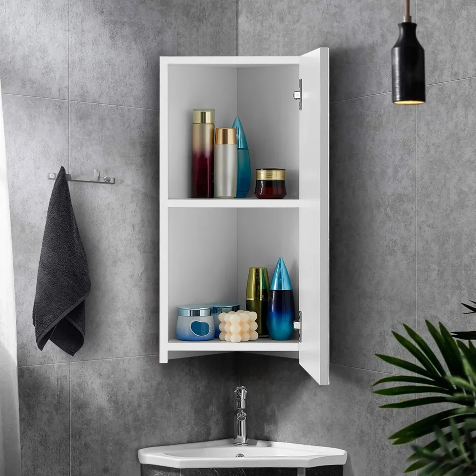 BOXED CORNER SHELVING UNIT WHITE