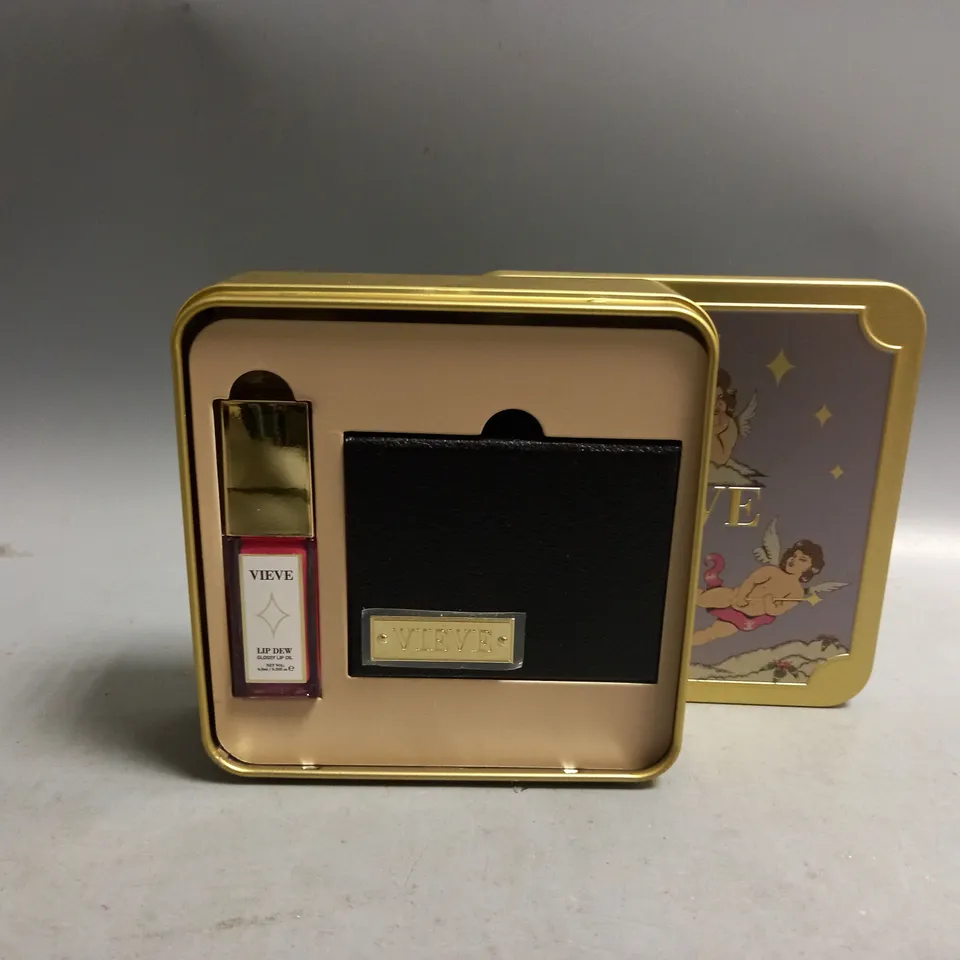 VIEVE TREASURE TIN CHERUB - LIP DEW AND SUNSET BLUSH