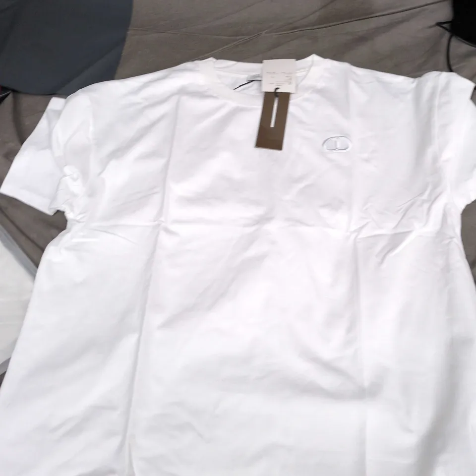DIOR WHITE COTTON T SHIRT - SIZE L