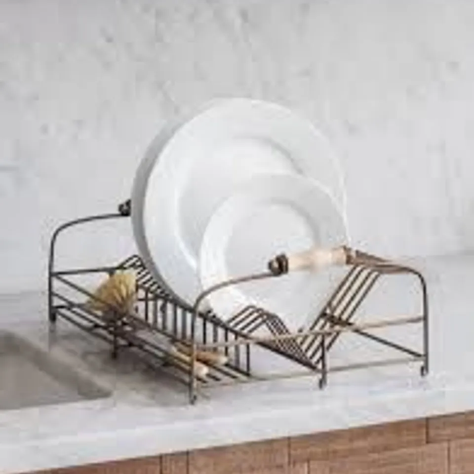 BOXED BROMPTON DISH RACK ANTIQUE BRASS FINISH POWDER COATED STEEL