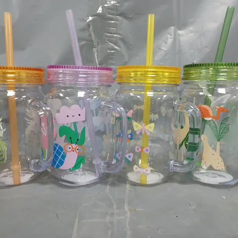 BOX OF APPROXIMATELY 15 ASSORTED HOUSEHOLD ITEMS TO INCLUDE PLASTIC MASON JARS W. MULTICOLOUR LIDS, SCENTED CANDLE, ETC - COLLECTION ONLY