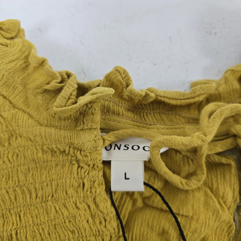 MONSOON WOMEN'S MUSTARD YELLOW EMBROIDERED BLOUSE – UK SIZE L