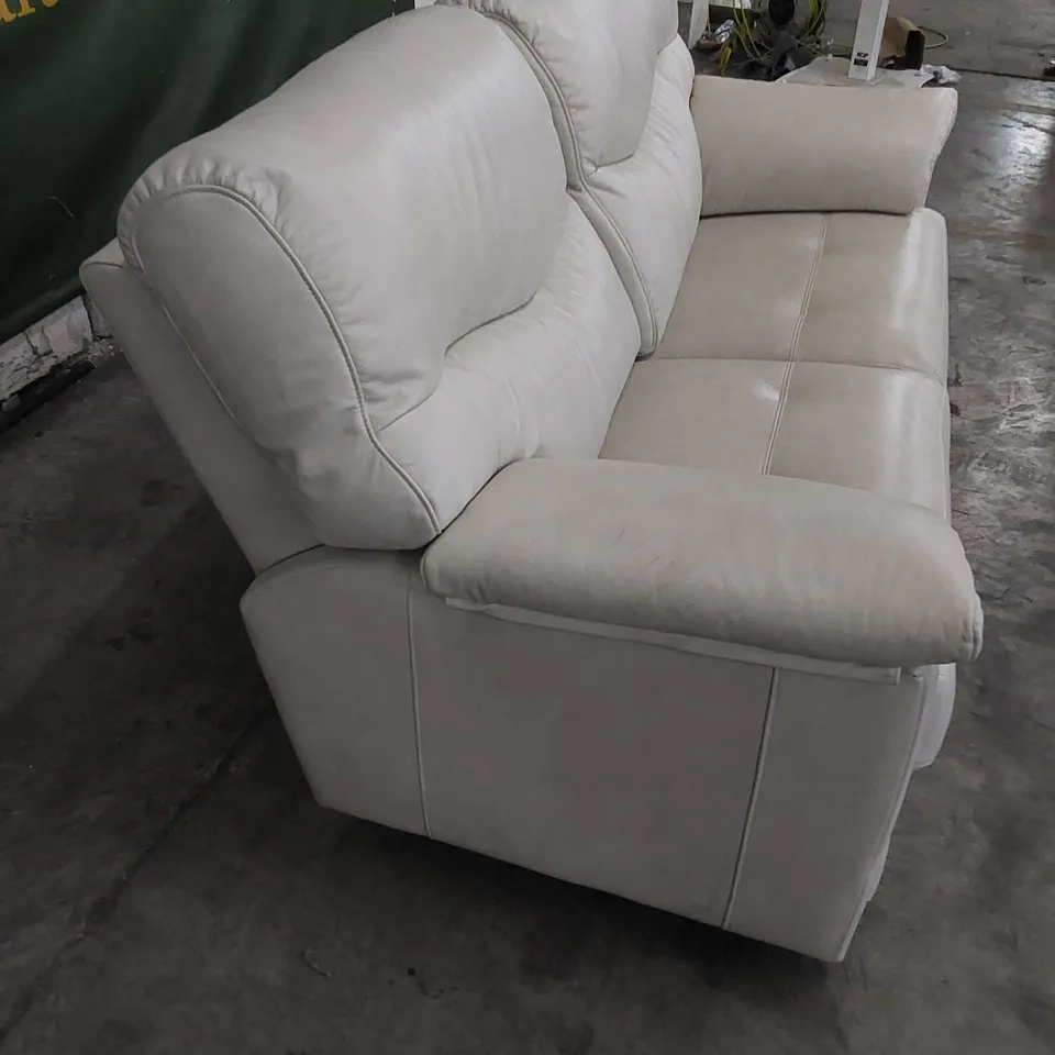 QUALITY G PLAN DESIGNER STRATFORD 2 SEATER SOFA IN REGENT CHALK LEATHER
