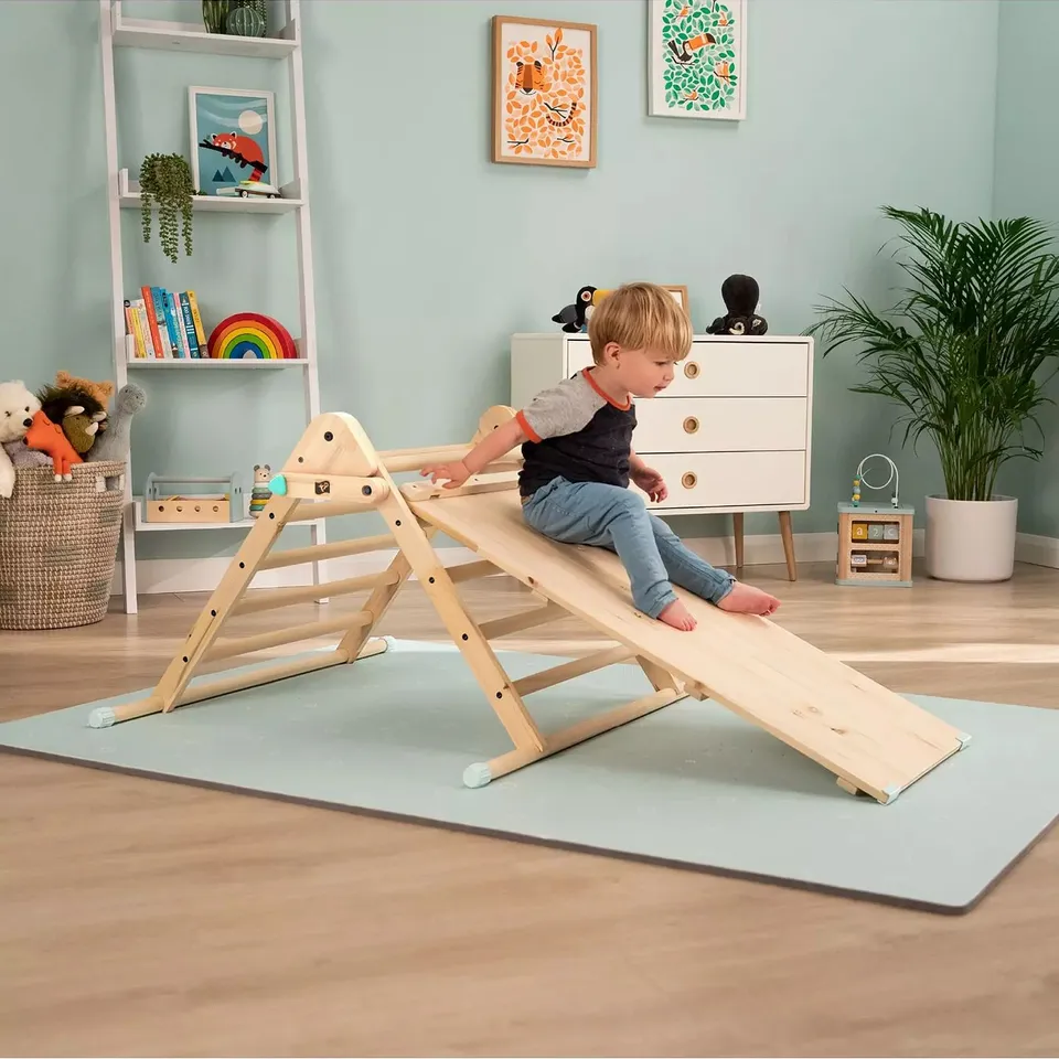 INDOOR WOODEN BRIDGE AND SLIDE - COLLECTION ONLY RRP £119
