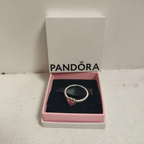 BOXED PANDORA ELEVATED PINK HEART RING