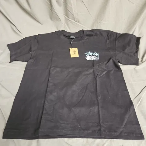 STUSSY DICE PRINT TSHIRT IN BLACK SIZE M