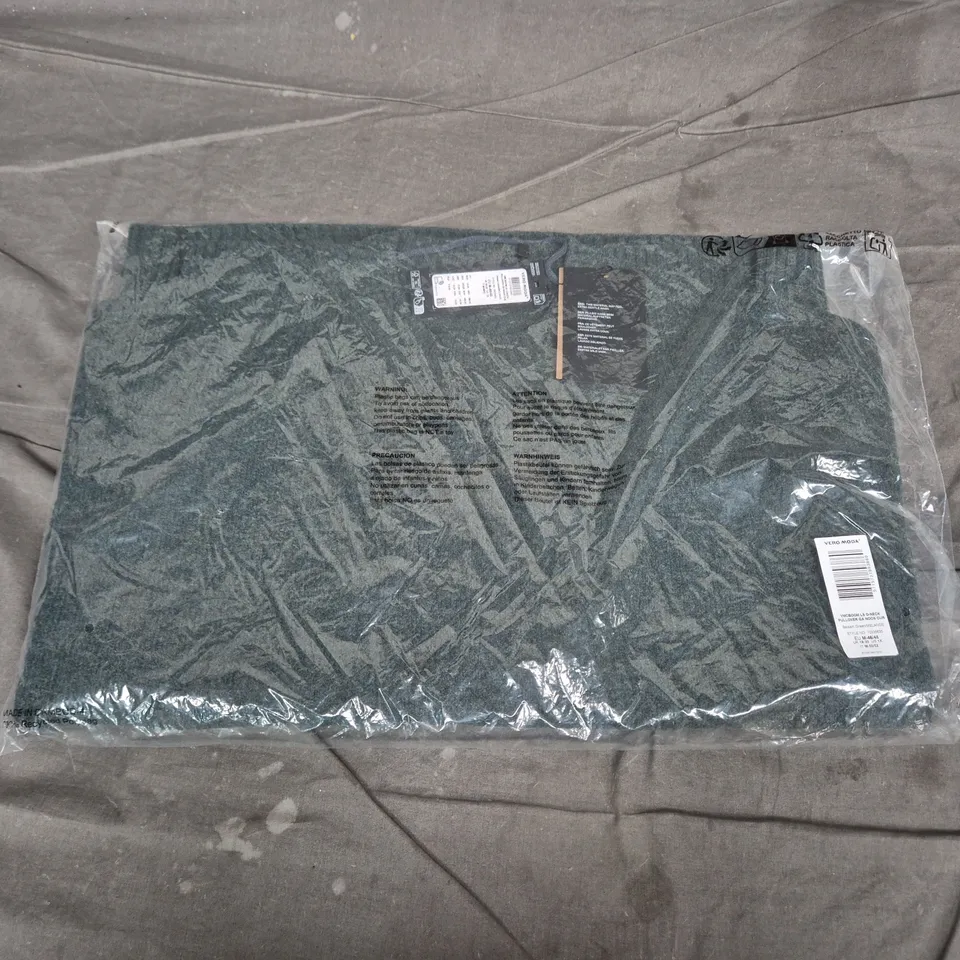 BAGGED VERO MODA WOMEN'S O-NECK PULLOVER – BALSAM GREEN MELANGE, UK 18-20