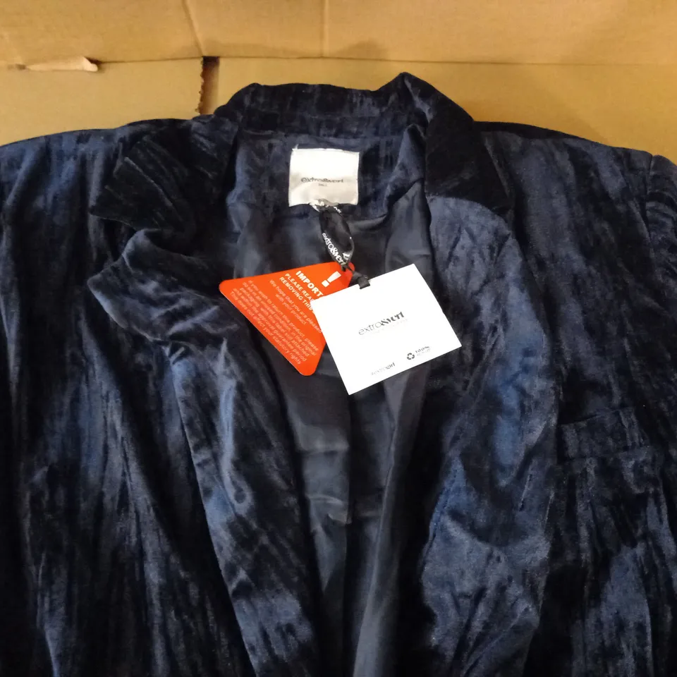 EXTRO&VERT TALL OVERSIZED BLAZER IN NAVY VELVET - UK 16