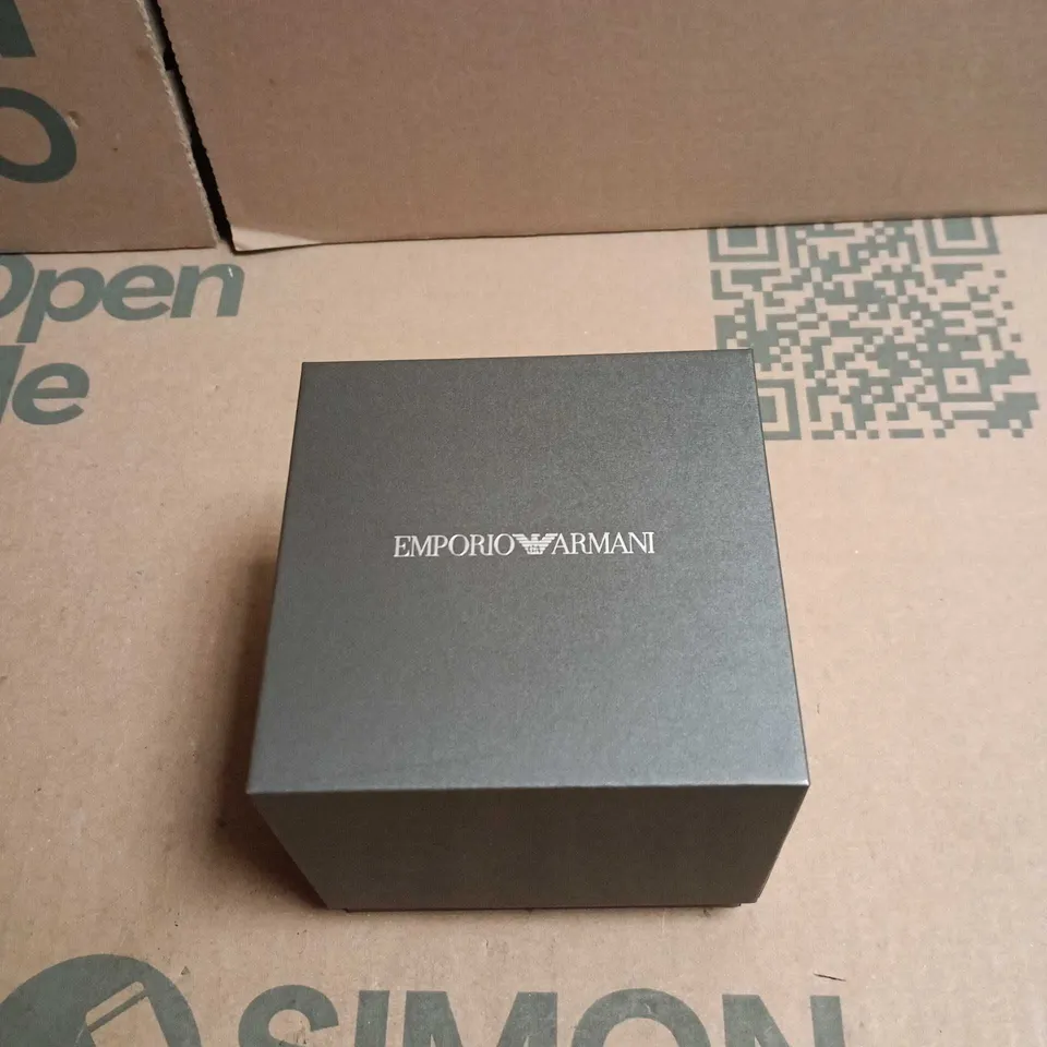 EMPORIO ARMANI AR5860 CHRONOGRAPH STAINLESS STEEL WATCH – BOXED
