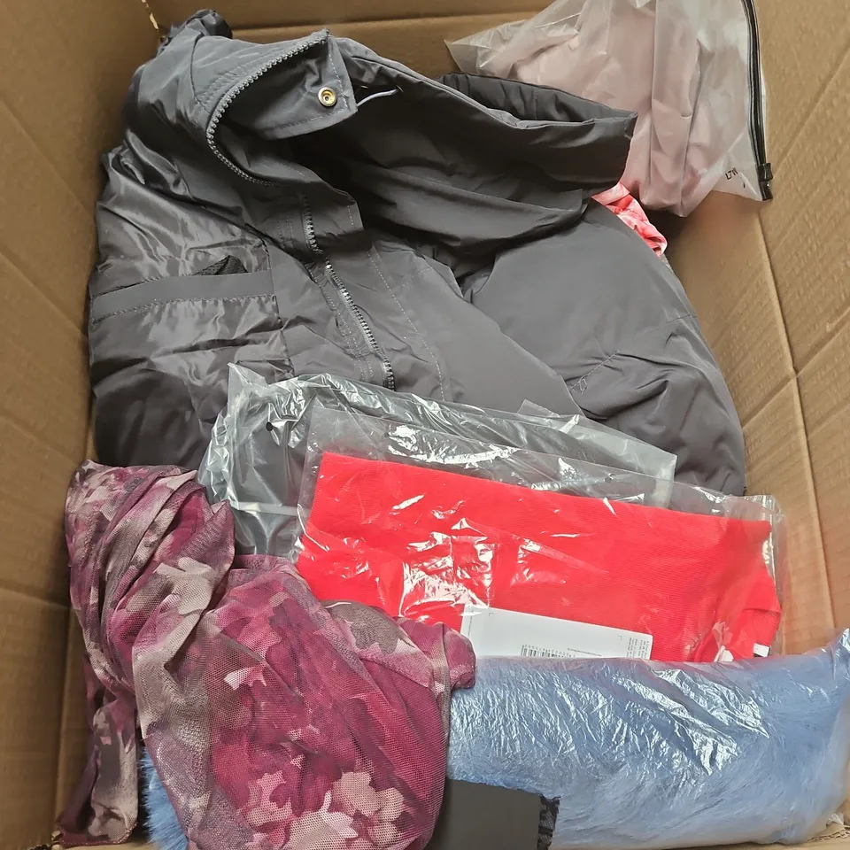 APPROXIMATELY 20 ASSORTED CLOTHING PRODUCTS IN VARIOUS STYLES & SIZES TO INCLUDE JUMPERS, T-SHIRTS, DRESSES ETC