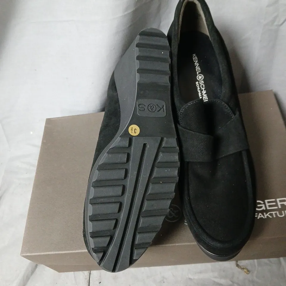 KENNEL & SCHMENGER BLACK HI-WEDGE SHOES, UK 3.5
